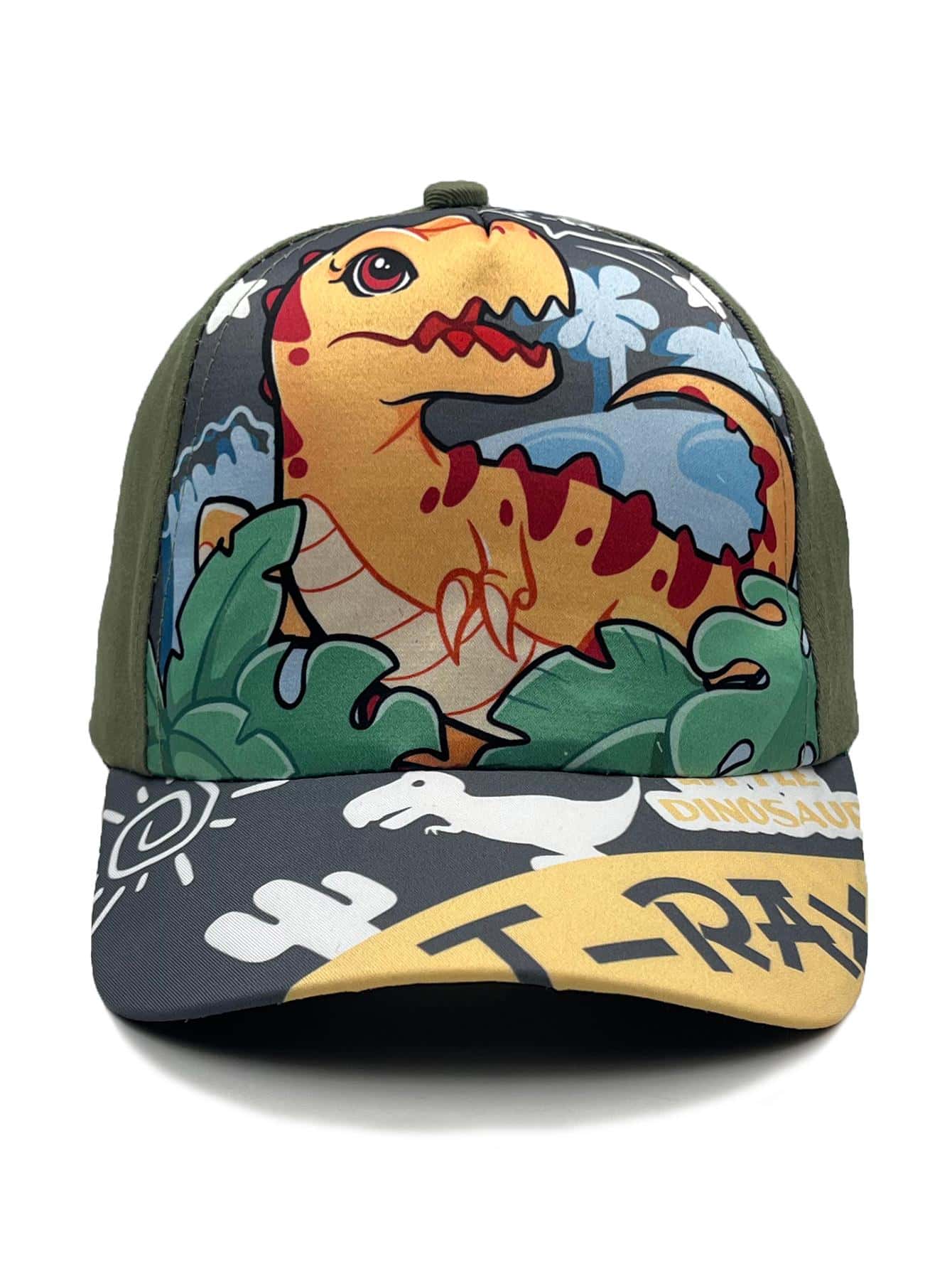 1 Đồ Họa Khủng Long & Chữ Cái Mũ Bóng Chày Dễ Thương Cho Cuộc Sống Hàng Ngày - Xám - Xem 1