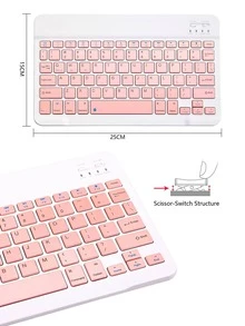 Teclado portatil inalambrico pequeño diferentes colores - Negro - Ver 2