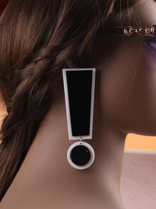 1雙創意感嘆號耳墜適合女士日常裝飾 - 黑色 - 查看 1