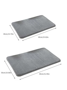 1pc Solid Color Bath Rug - Purple - View 7