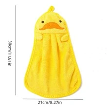 1 pieza Paño de cocina con toalla de plato bordado con pato de dibujos animados - Amarillo - Ver 3