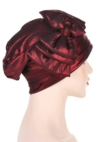 1 cái nơ nữ trang trí quấn đầu thời trang cho gia đình - Màu Đỏ Sâu - Xem 2
