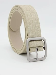 方形扣皮帶 - 米色 - 查看 3