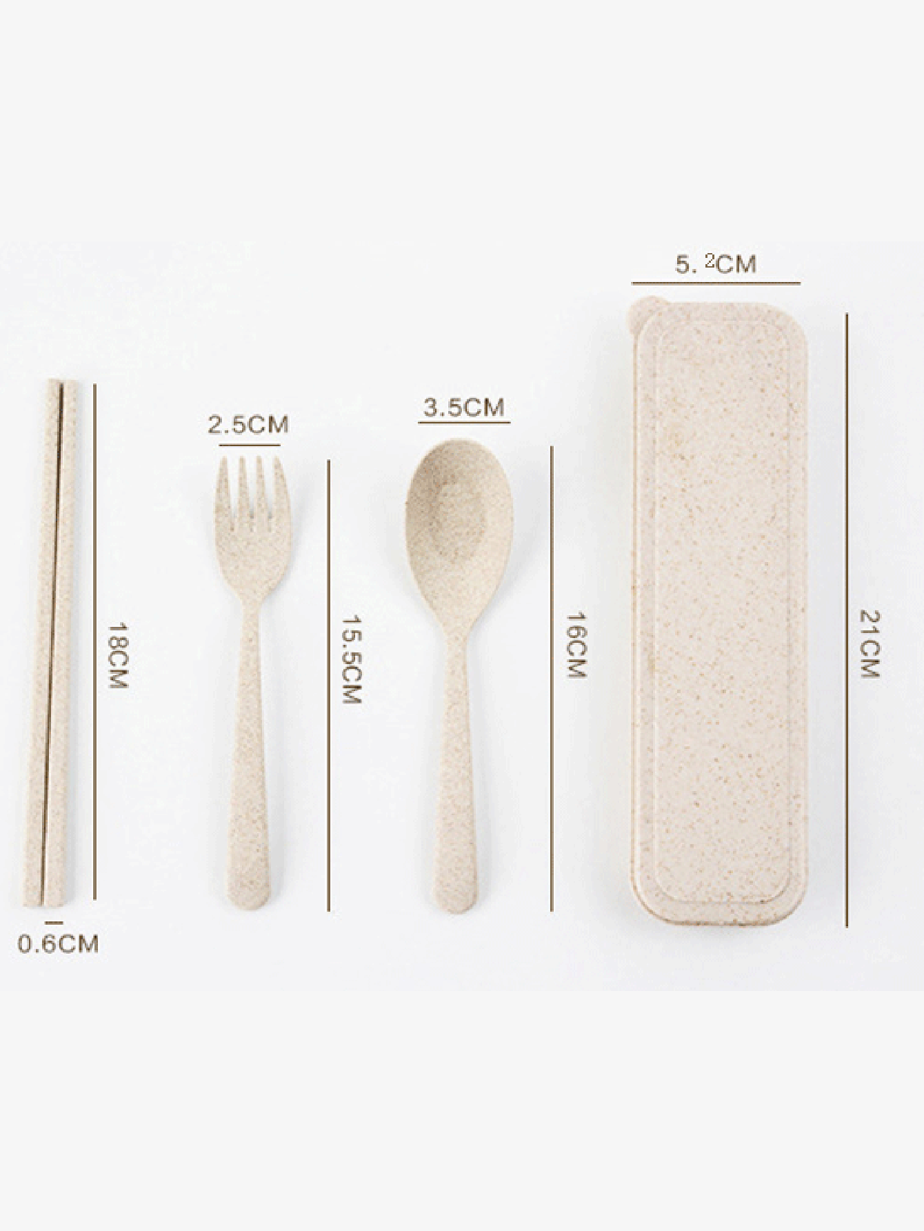 1set PP Cutlery Set With Clear Storage Box, Portable Utensil Set