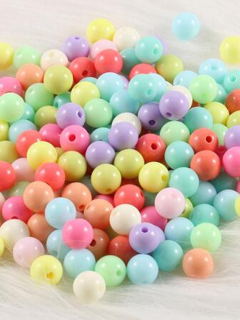 500/300/100/50 顆可愛彩色亞克力圓珠 DIY 首飾配件
