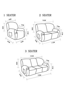 1 套純色按摩椅套,全覆蓋沙發套,適合書房、臥室和客廳 - 黑色 - 查看 4
