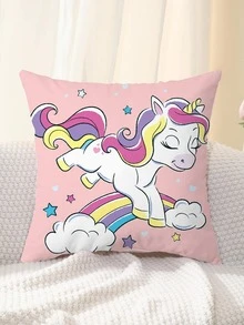 1入組獨角獸樣式靠墊套不附帶現代織物抱枕適用於客廳 - 彩色 - 查看 2