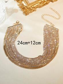 1pc Luxury Rhinestone Decor Choker For Women For Daily Decoration