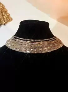 1pc Luxury Rhinestone Decor Choker For Women For Daily Decoration