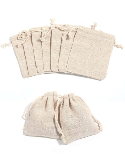 5-10pcs/lot Linen Burlap Bag Jewelry Pouch Jute Sachet Gift Bag Drawstring Storage Bags Packaging Party Favor Candy Bags