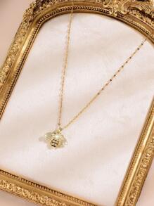 1pc Exquisite Rhinestone Bee Charm Necklace For Women For Daily Decoration