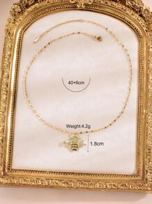 1pc Exquisite Rhinestone Bee Charm Necklace For Women For Daily Decoration