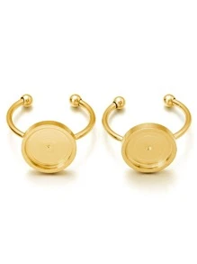 5 Cái/bộ 4/6/8/10/12Mm Vòng Thép Không Gỉ Thời Trang Tự Làm Đế Nhẫn Cho Nữ Cho Tự Làm Trang Sức Làm - Vàng - Xem 6