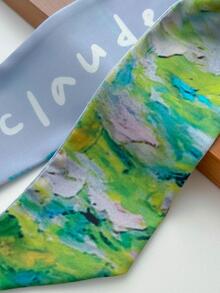 Painting Print Skinny Scarf - Multicolor - View 3