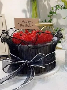 1 cuộn Vải Trang Trí Polyester, Trang Trí Ngọc Trai Giả Hiện Đại Tự Làm Vải Để May - màu đen - Xem 6