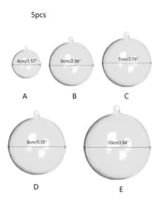 5入組裝飾球 - 無色 - 查看 2