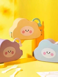 Lonchera de almuerzo con diseño de Nube, bonita para niños. - Azul - Ver 2