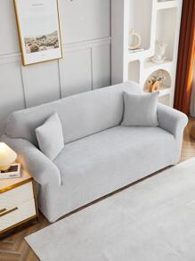 Màu Bọc Ghế Sofa, Tối Giản Đồng Bằng Polyester Bọc Ghế Sofa & Vỏ Gối Cho Phòng Khách - Màu Xám nhạt - Xem 6