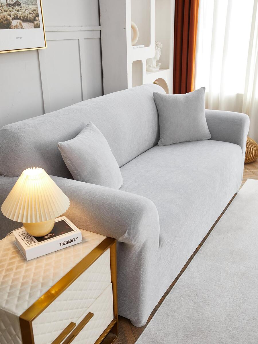 Màu Bọc Ghế Sofa, Tối Giản Đồng Bằng Polyester Bọc Ghế Sofa & Vỏ Gối Cho Phòng Khách - Màu Xám nhạt - Xem 1