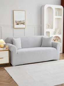 Màu Bọc Ghế Sofa, Tối Giản Đồng Bằng Polyester Bọc Ghế Sofa & Vỏ Gối Cho Phòng Khách - Màu Xám nhạt - Xem 5