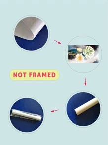 1 件金箔花卉印花客廳裝飾帆布畫無框 - 彩色 - 查看 5