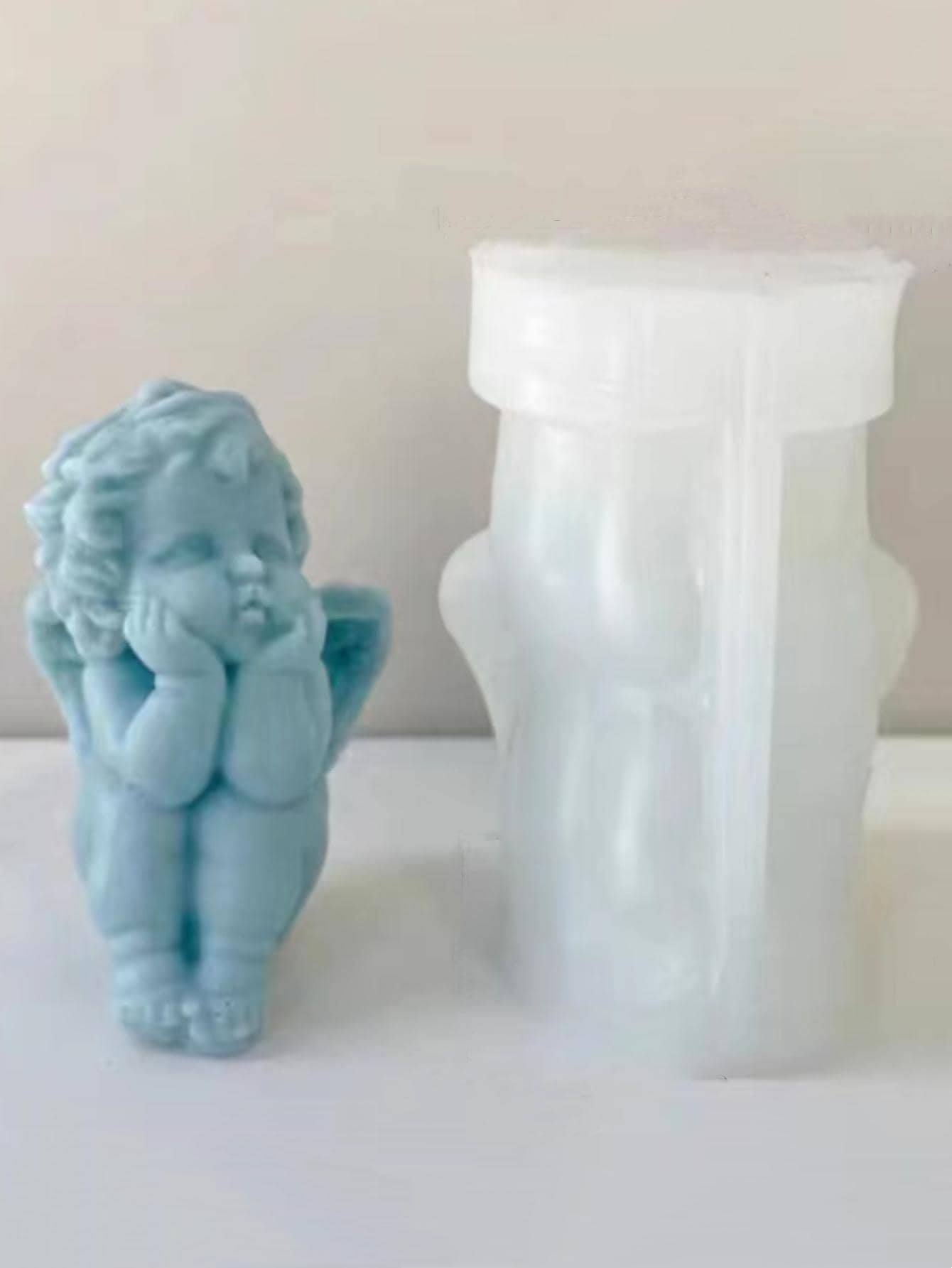 1入組矽膠現代天使形狀矽膠模具適用於手工製作 - 白色 - 查看 1