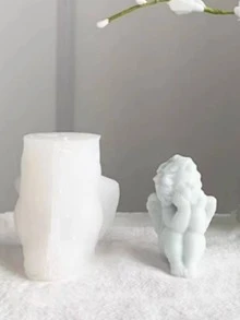 1入組矽膠現代天使形狀矽膠模具適用於手工製作 - 白色 - 查看 3