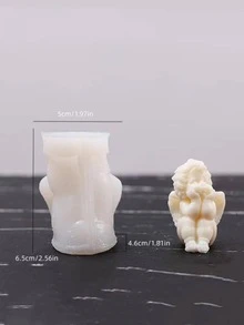 1入組矽膠現代天使形狀矽膠模具適用於手工製作 - 白色 - 查看 2