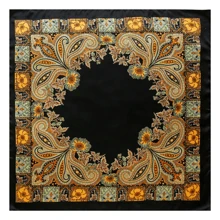 1pc Women Paisley Print Bohemian Bandana For Daily Decoration - Black - View 2