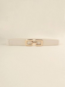 1 件女士对称扣休闲弹力腰带，适合夏季、秋季、万圣节等场合穿着