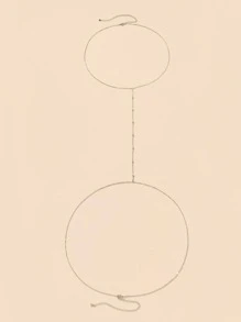 1入組女士珠子裝飾時尚身體鏈適用於度假 - 銀色 - 查看 3