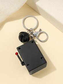 1入組女士水果機器和鈴鐺墜飾時尚鑰匙圈適用於鑰匙裝飾用品 - 黑色 - 查看 2