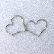 愛心設計耳夾 - 銀色 - 查看 3