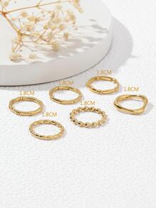 6 pcs Steel Beaded Rings For Women In A Versatile Simple And Stylish Style Suitable For Wedding And Dating Gifts
