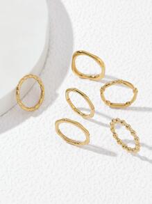 6 pcs Steel Beaded Rings For Women In A Versatile Simple And Stylish Style Suitable For Wedding And Dating Gifts