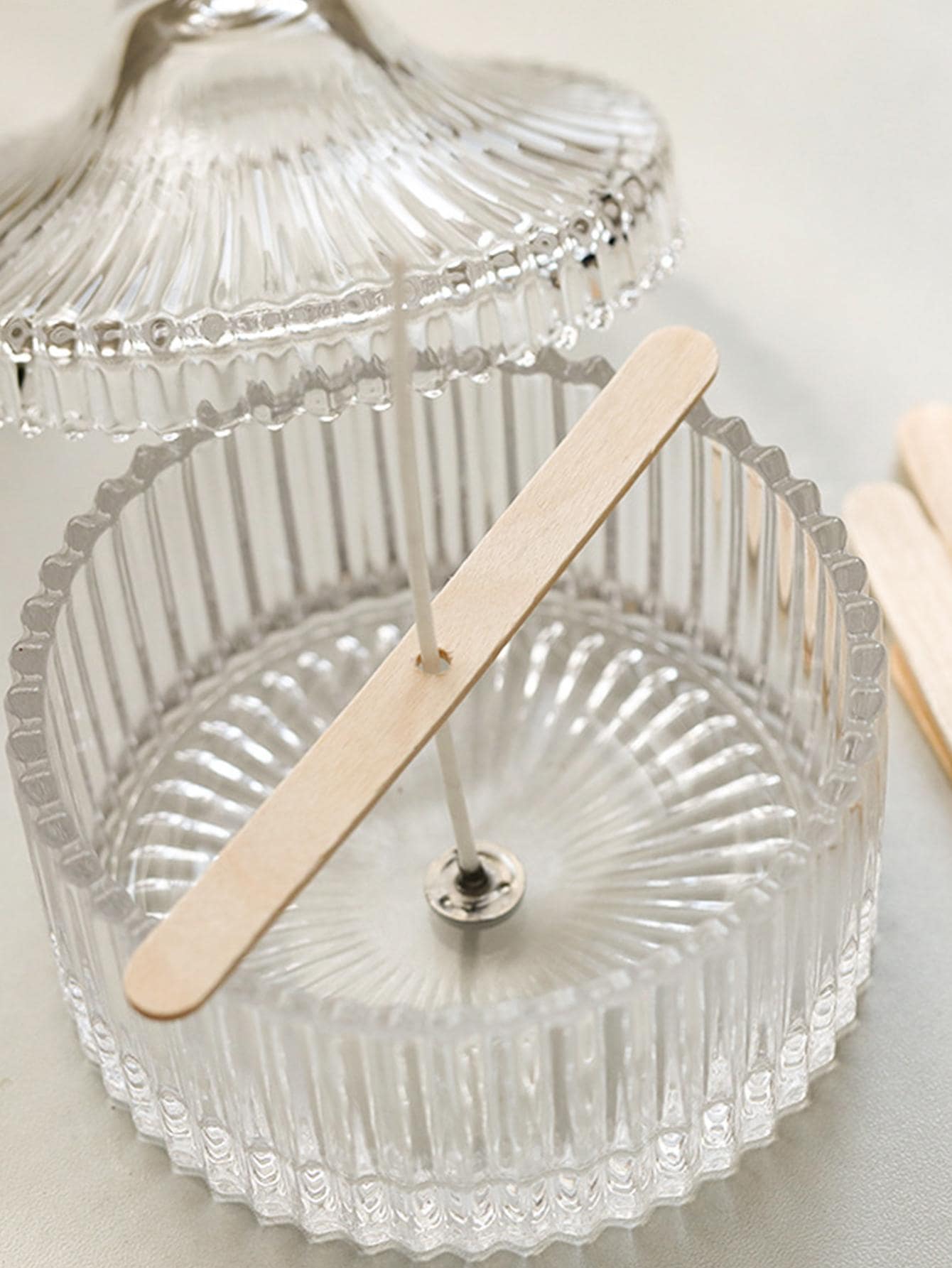 10入組木頭燭芯固定架 - 卡其色 - 查看 1