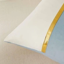 1 vỏ gối đơn sắc thiết kế đơn giản chắp vá, trang trí nhà cửa - Màu xanh nhạt - Xem 3