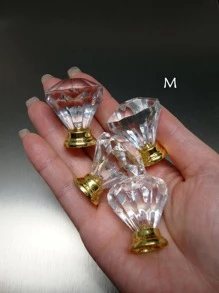 10 Cái/bộ PMMA Tủ Núm Tối Giản Giả Pha Lê Thiết Kế Tay Nắm Cửa Tủ Cho Hộ Gia Đình - Vàng - Xem 5