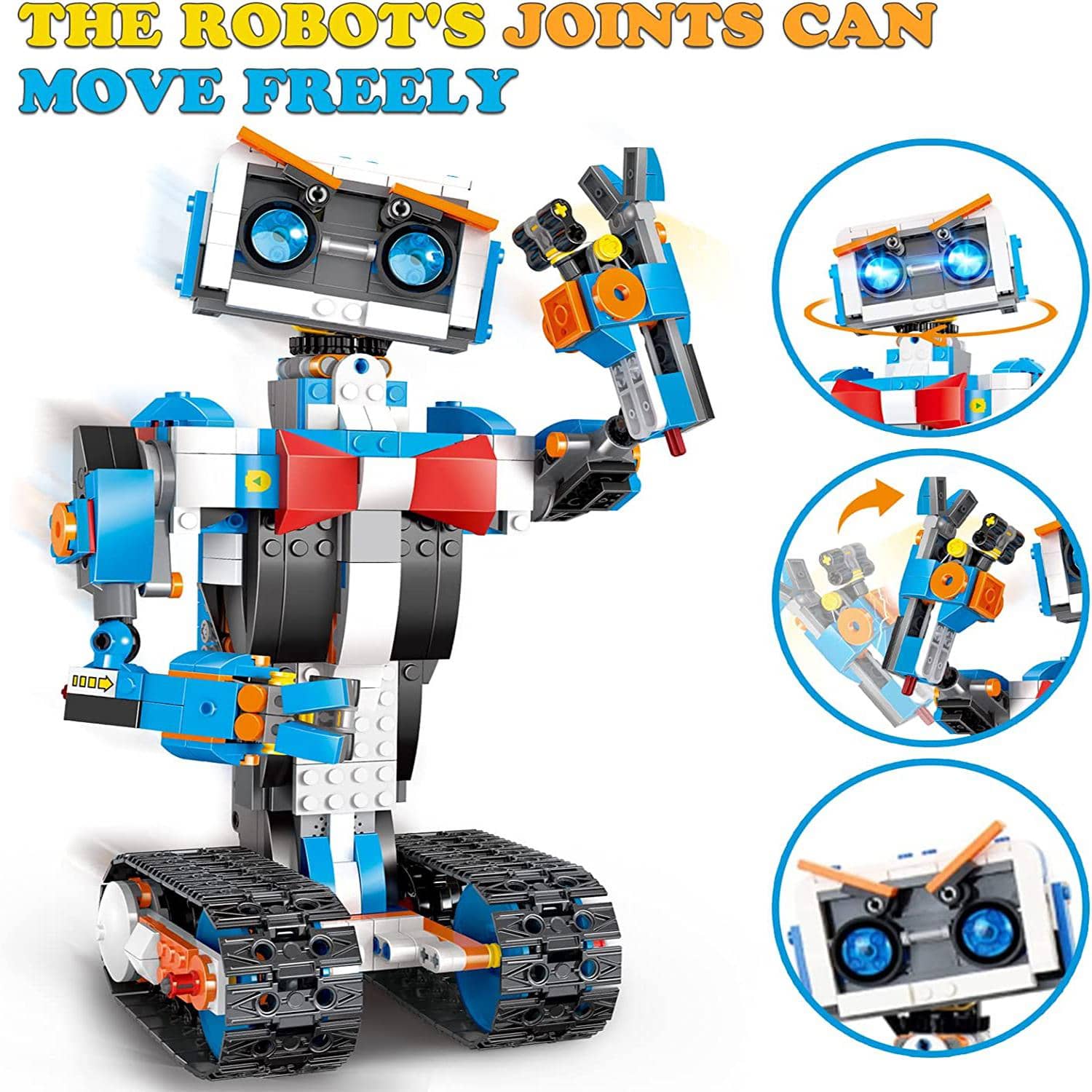 Robot Building Toys For Boys, STEM Projects For Kids Ages 8-12, Remote & APP Controlled Engineering Learning Educational Coding DIY Building Kit Rechargeable Robot Toy Gifts For Girls - 藍色 - 查看 1