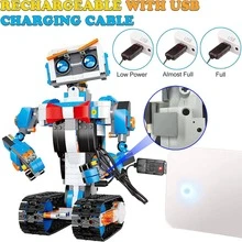 Robot Building Toys For Boys, STEM Projects For Kids Ages 8-12, Remote & APP Controlled Engineering Learning Educational Coding DIY Building Kit Rechargeable Robot Toy Gifts For Girls - 藍色 - 查看 5