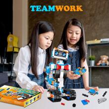 Robot Building Toys For Boys, STEM Projects For Kids Ages 8-12, Remote & APP Controlled Engineering Learning Educational Coding DIY Building Kit Rechargeable Robot Toy Gifts For Girls - 藍色 - 查看 7