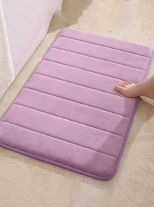 1pc Solid Color Bath Rug - Purple - View 2