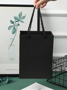 1套黑色嵌套禮品盒和帶蓋禮品袋，黑色禮品盒，豪華禮品盒適合週年紀念、生日、婚禮、情人節、畢業等。 - 黑色 - 查看 5