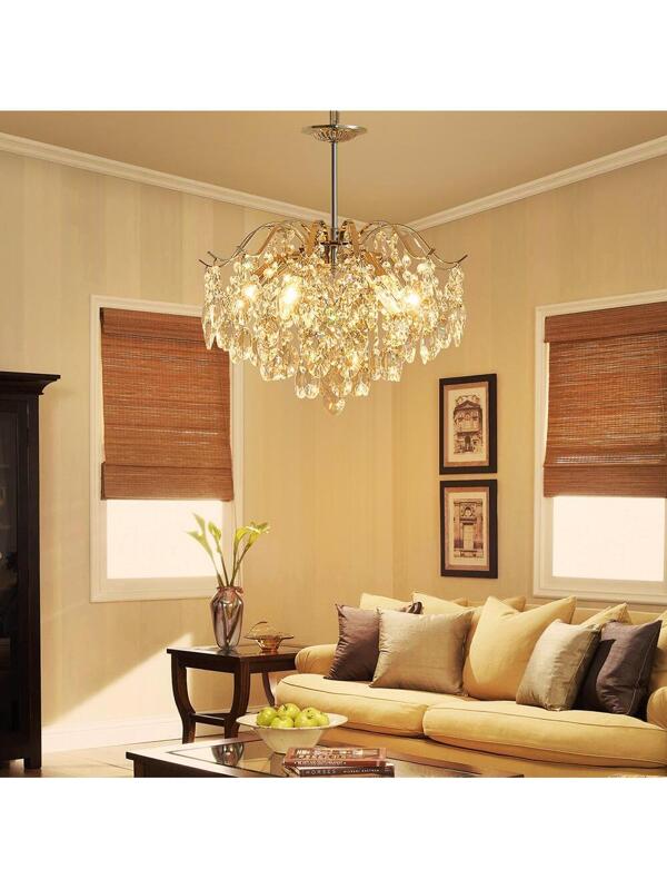 AGV LIGHTING CH012S K9 Crystal Chandelier, Raindrop Chandelier Crystals