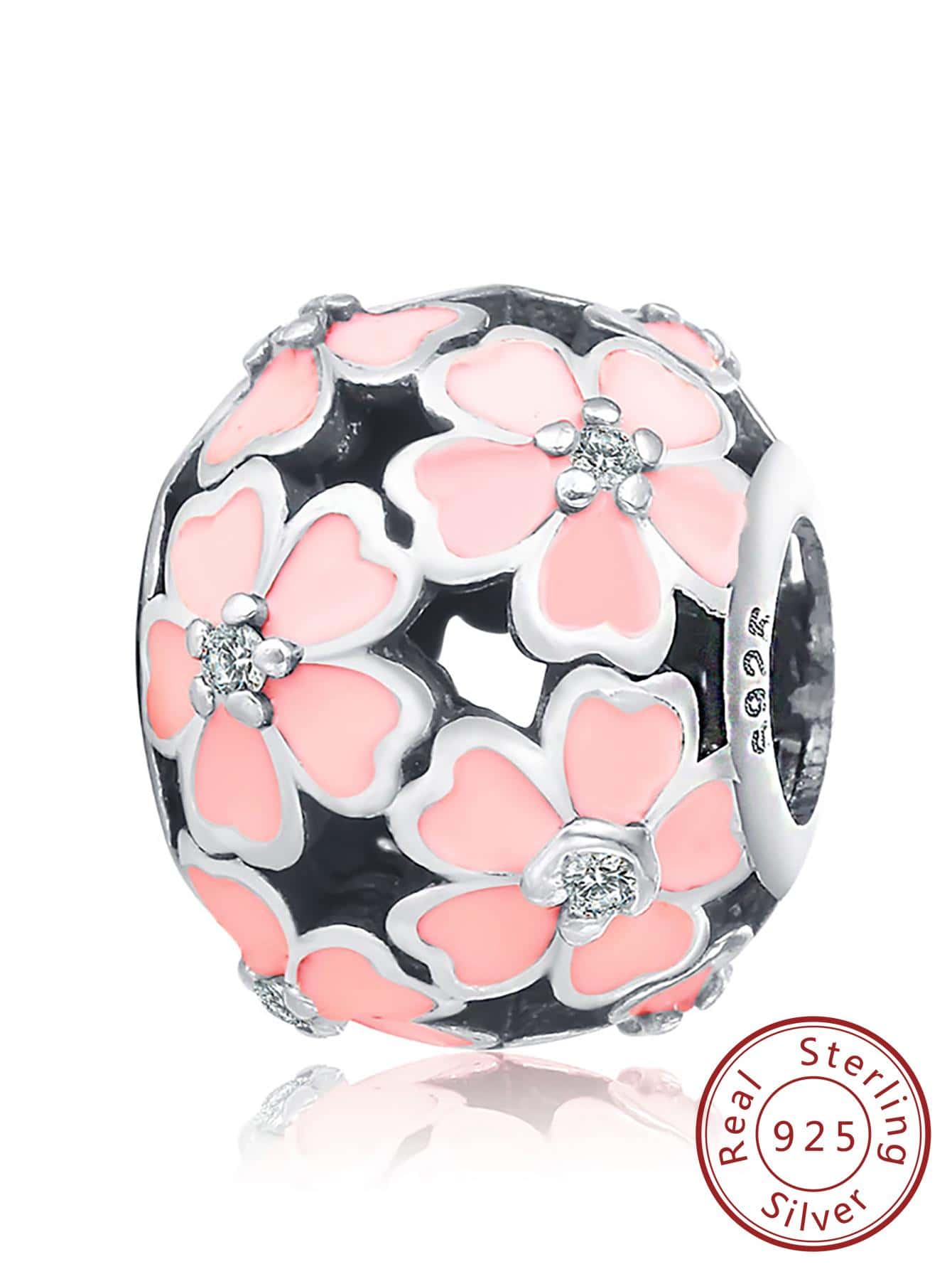 1 Bạc Thời Trang Đính Đá Cubic Zirconia & Hoa Trang Trí Tự Làm Đính Hạt Dành Cho Nữ Trang Sức Làm - Bạc - Xem 1