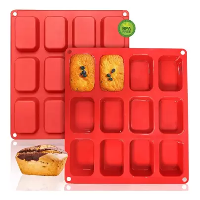 1pc Mini Silicone Molds Petite Loaf, 12 Cup Cupcake Baking Pan - Free Paper Muffin Cups - Non Stick, 100% Silicon & Dishwasher Silicon Bakeware