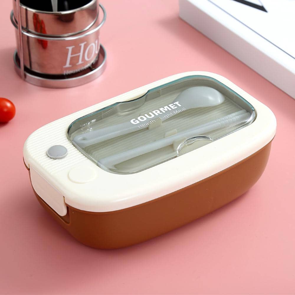 Vintage TELE Lunch Box Topper For Food Includes Spoon And Fork - Branco - Visão 1