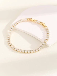 Vòng tay trang trí bằng đá khối Zirconia - Vàng - Xem 2