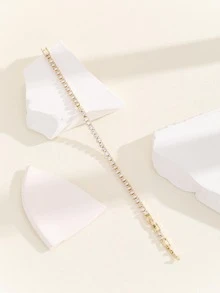 Vòng tay trang trí bằng đá khối Zirconia - Vàng - Xem 3