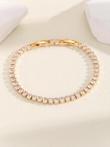 Vòng tay trang trí bằng đá khối Zirconia - Vàng - Xem 1